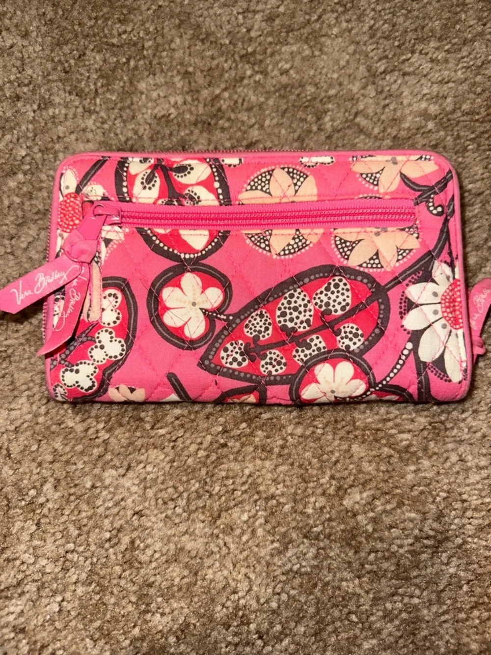Pink Floral Zip-Around Wallet - Picture 2 of 4
